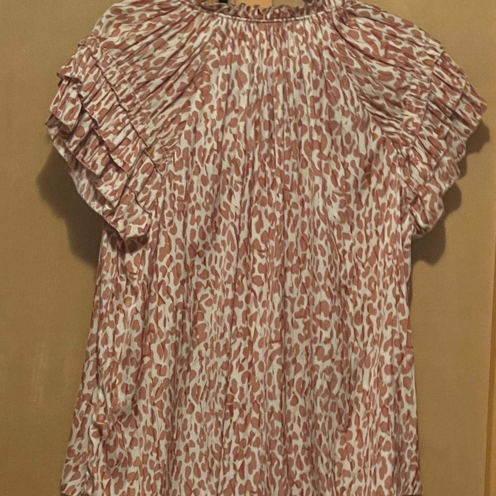 Philosophy Women's Blush Leopard Print Blouse - Picture 2 of 5